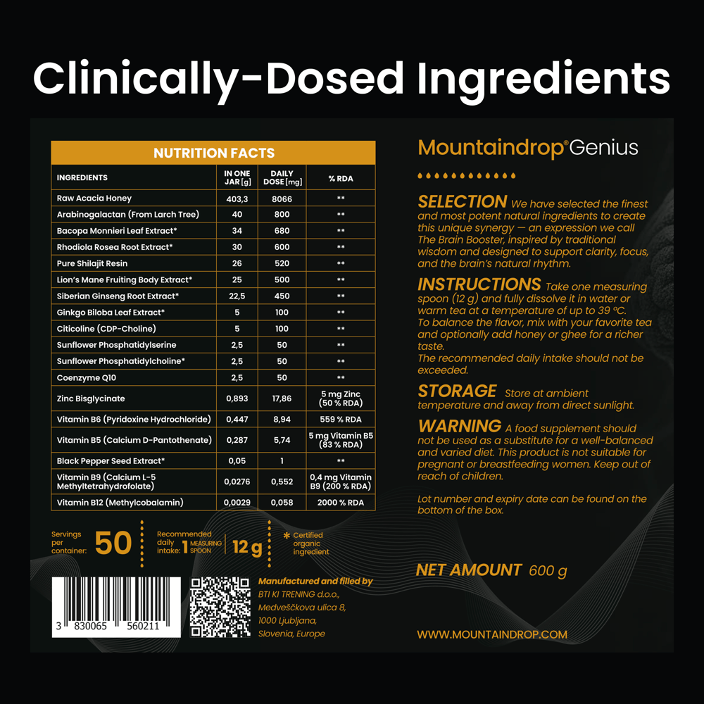 Mountaindrop® Genius Brain Booster 600g