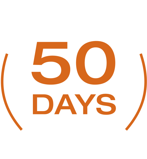 50 days — 100% money-back guarantee