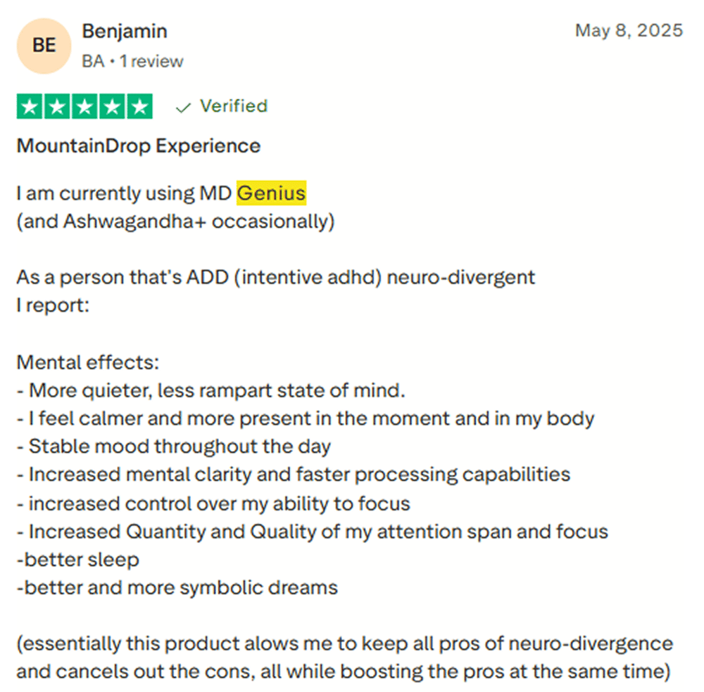 Benjamin: Mountaindrop Genius review, May 8, 2025