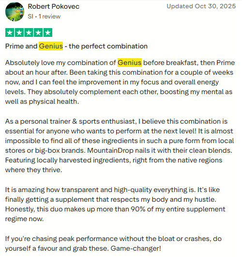 Robert: a verified customer review of Genius