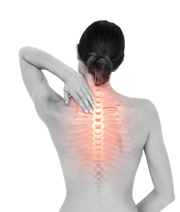 Picture of a woman with pain in her spine